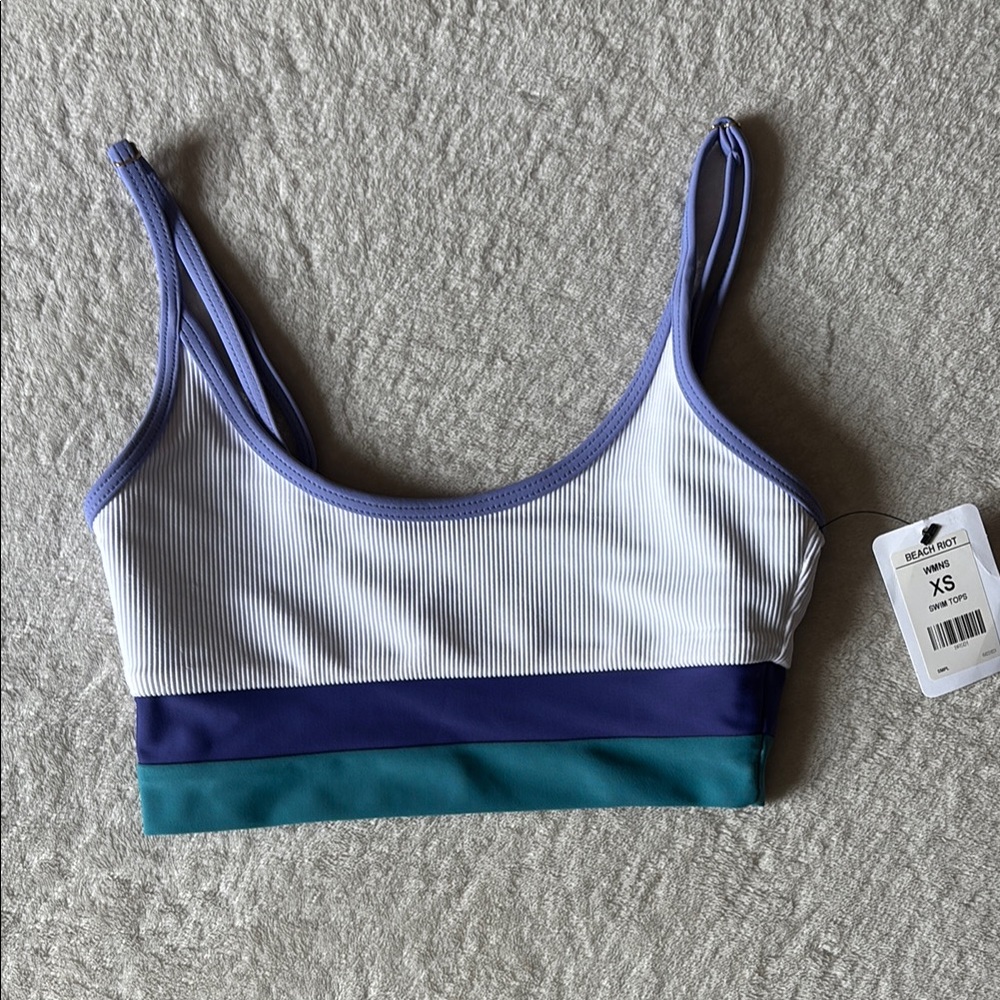 Beach Riot Color-block Eva  Swim Top